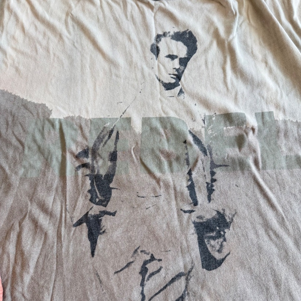 Converse One Star James Dean Rebel Graphic T-Shirt Mens Large Tan Brown Two Tone